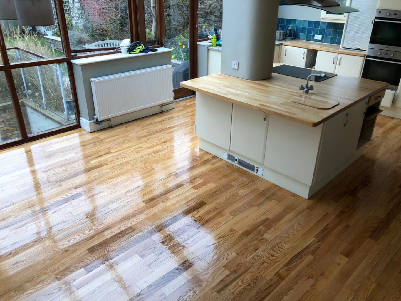 sanded and varnished oak floors