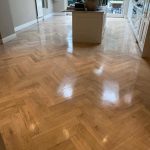 sanded floors with satin finish on parquet floors