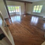newly sanding and varnished wood floors