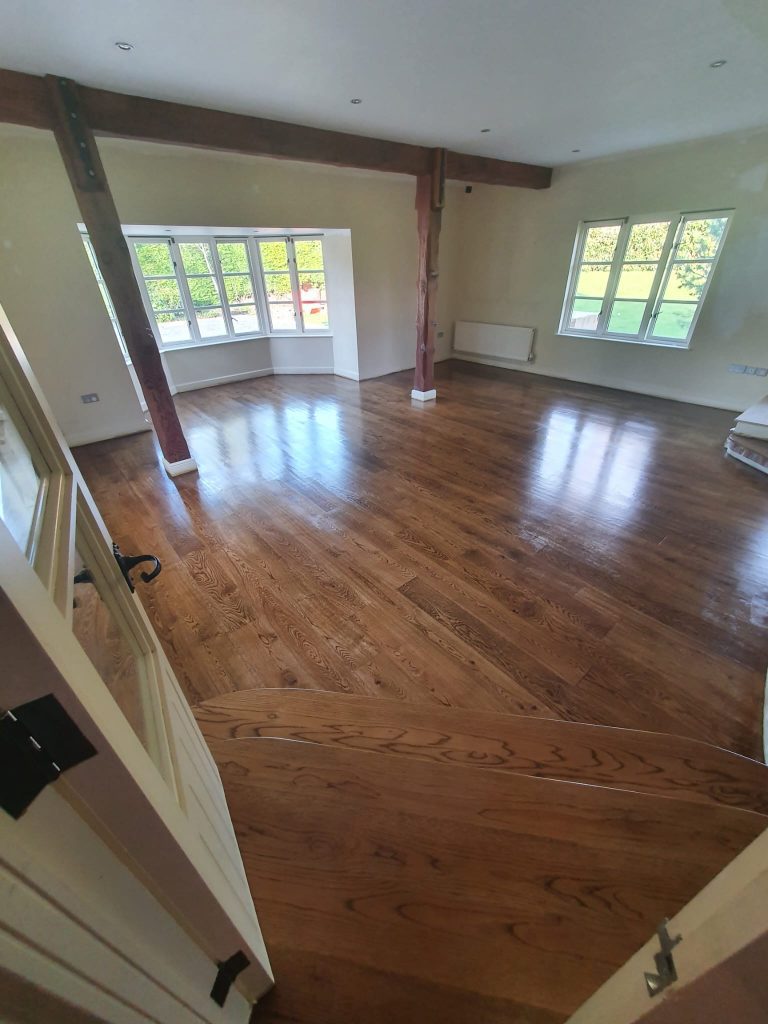newly sanding and varnished wood floors