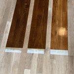 floor stain samples on wood floor