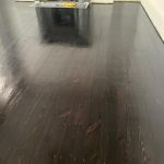 dark stain on newly sanded pine floors